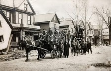 1913 Columbus Ohio Telephone Linemen on Wagon RPPC Photo Postcard COPY picture