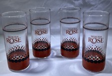 Set 4 Tequila Rose Tall Shooter Shot Glasses Black & Red Circle Polka-Dot Design picture