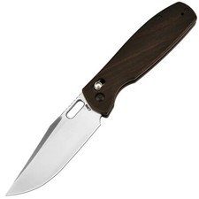 CJRB Prado Crossbar Lock Ebony Wood Folding AR-RPM9 Clip Pt Pocket Knife 1936EB picture