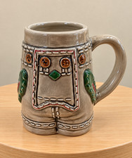 Lederhosen Oktoberfest Ceramic Mug Bavarian German Beer Stein Novelty Coffee Cup picture
