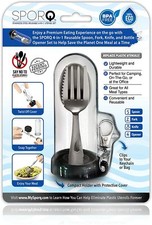 SPORQ Stainless Steel Portable Reusable Travel Utensils, Spoon Fork and Knife picture