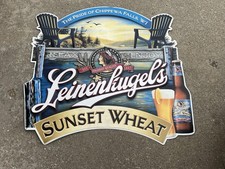 USED LEINENKUGEL SUNSET WHEAT BEER METAL SIGN (Minor Damage) picture