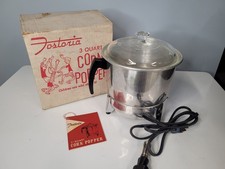 Vintage 60s Fostoria 3 Qt Corn Popper Original Box 38105 Giant Tiger With Box picture
