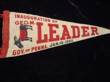 Very Rare 1955 Inauguration Pennant Governor George M. Leader Pennsylvania picture