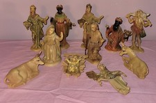 11 Vintage Nativity Figurines Mary Joseph Jesus Angel Wise Men Animals picture