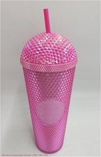 Starbucks Iridescent Pink Domed Studded Cold Cup 24 Oz picture