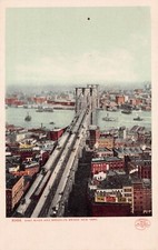 New York City Skyline Manhattan East River Brooklyn Bridge 1902 Vtg Postcard C10 picture