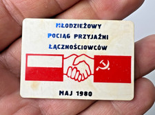 USSR 1980Polish Soviet Friendship Pin Badge Cold War Propaganda Communist Poland picture