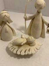 Clearance VTG Sigillo Garanzia Ivory Nativity Set 3 Pc Mary Joseph & Jesus ATQ picture