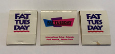 2 Vintage FAT TUESDAY Duval Street Key West Matches Matchbook Unstruck Full RARE picture