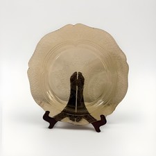 Vintage Federal Patrician Spoke Depression Glass 11 inch Dinner Plate Amber picture