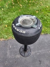 VTG Industrial Steampunk Upcycled Art Dunlop Go Kart Racing Tire Ashtray Biker  picture