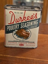 Vintage Durkee's Poultry Seasoning 1-1/4 oz Spice Tin - USA picture