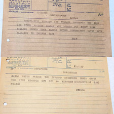 Rare lot 2 Egyptian Telegraph Company Documents Arabic & English Telegrams 1954 picture