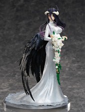25CM Overlord Albedo Wedding Dress Figure Black Wings Anime Model Toy Gift picture