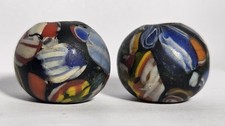 Indo Pacific Mosaic Trade Style Beads/ Pair /Vintage 80s? /Really Nice picture