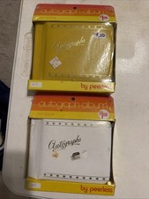 Vintage Autograph Album Lot of 2 by Peerless NOS Sealed Mid-Century Gold Script picture