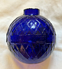 RARE ORIGINAL ANTIQUE COBALT BLUE GLASS TARGET BALL , NB GLASSWORKS PERTH . picture