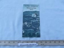 1953 Travel Brochure Where to Stay Stowe VT Vermont Summer Lodging Directory  picture