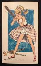 1962 DYNAMIC TOY #156 BARBIE *BASEBALL CROSSOVER* ROOKIE CARD LOW POP EX picture