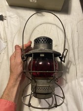 Antique Railroad Lantern Red Globe 1930s  Marked C & O KRRC picture