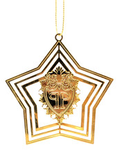 The Plaza Hotel NYC Gold electroplate Laser Cut Ornament Crown Logo 1998 - 2001 picture