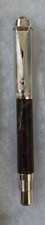 New Vintage Laban 325 Fountain Pen Stainless  Magenta  Roses 18K Gold Med Nib  picture