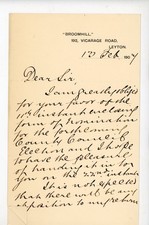1907 Edwardian ALS Letter Leyton Essex County Council Election Lea Bridge Ward picture