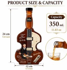 The Beatles Guitar Shaped Liquor Whiskey Mini Decanter Bottle New Rare  picture