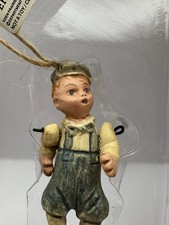 RARE* Department 56 Poliwoggs Folk Art Resin Christmas Ornament Little Boy NEW picture