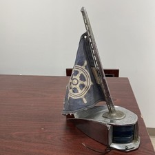 Vintage~ATWOOD??? Chrome Boat Bow Navigation Light & FLAG STAFF~AS IS picture