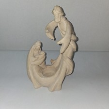 Vintage Virgin Mary, Joseph and Jesus Statue Tealight Candle Holder picture