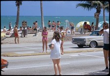 Photo:Miami Beach Florida 1960s Beach Scene Vintage Cars Bathers picture