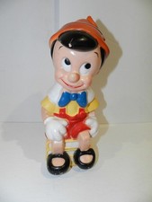 Vintage 1970's Pinocchio Bank Walt Disney Play Pal Plastics 11
