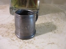 Antique 1900 silverplate toothpick holder mini stein. Cincinnati, OH picture