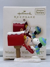2007 Winter Fun With Snoopy Hallmark Ornament Miniature #10 Peanuts SIGNED picture