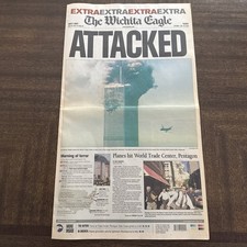 ATTACKED 9/11 2001 Twin Towers Day Of Terror Timeline Rare Wichita Eagle Extra picture