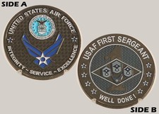USAF First Sergeant Integrity Service Excellence Challenge Coin  3#D picture