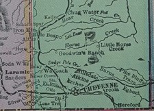 Vintage 1899 WYOMING Map 14