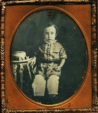 Beautiful 6th Plate of a Child in Mother of Pearl  Case, 1850s #284 picture