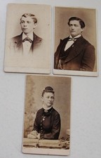 3 ANTIQUE CDV PHOTOS PORTRAITS BY ENTREKIN FROM MANAYUNK PENNSYLVANIA picture