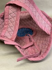 VTG Quilted Casserole Carrier Crockpot Cozy Round With Handles Pink & Blue 16” picture