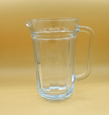 Vintage Heavy Clear Glass Pitcher 9