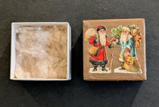 Antique L&B German Santa Die Cut Scrap 31305 Saint Nicholas Gold Cotton Box picture