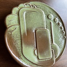 Vintage Frankoma Pottery “FreeForms” Art Deco  Trivet.  #4TR Prairie Green picture