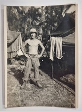 Vintage WWII Photo Soldier Tacloban Leyte Philippines Jan 1945 Pacific Camp picture