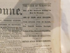 631 Civil War 1863 4 N Y Tribunes Vicksburg Ad. Porter Port Hudson Ft Pemberton picture