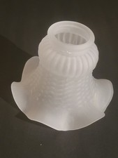 Ruffled Frosted Tulip Glass Globe Ceiling Fan Light Shade 2