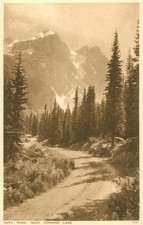 Canada, Along Pacific Railway Auto Road Nr Moraine Lake Postcard Antique c1925 N picture