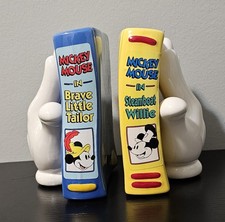 Vtg Disney Mickey Mouse Bookends Enesco Ceramic 1990's picture